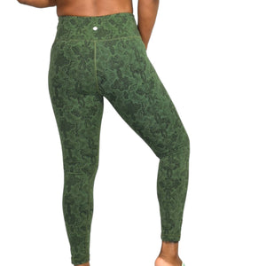 Vimmia Leggings Green Snake Python Print High Waist Stretch Activewear Size Small