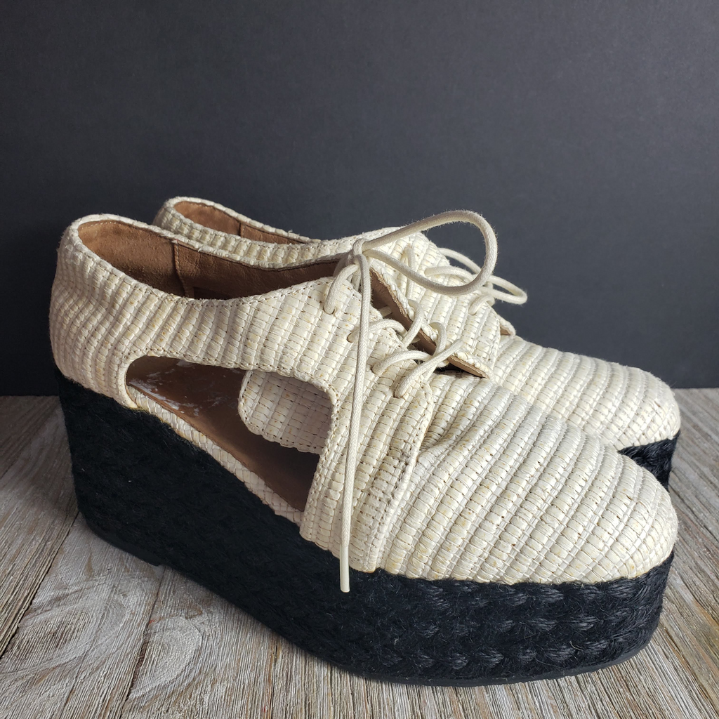 Jeffrey Campbell Clinton Oxford Wedge Shoes Size 10