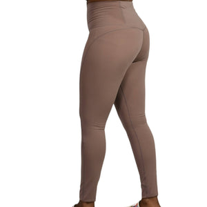 Glyder Pure Pocket Leggings Brown Neutral Sustainable Contoured High Waist Full Length Size Small