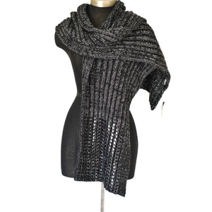 DKNY Chunky Knit Studded Black Scarf