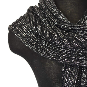 DKNY Chunky Knit Studded Black Scarf