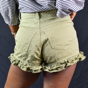 Vintage Appeal Green Denim Shorts Size 8