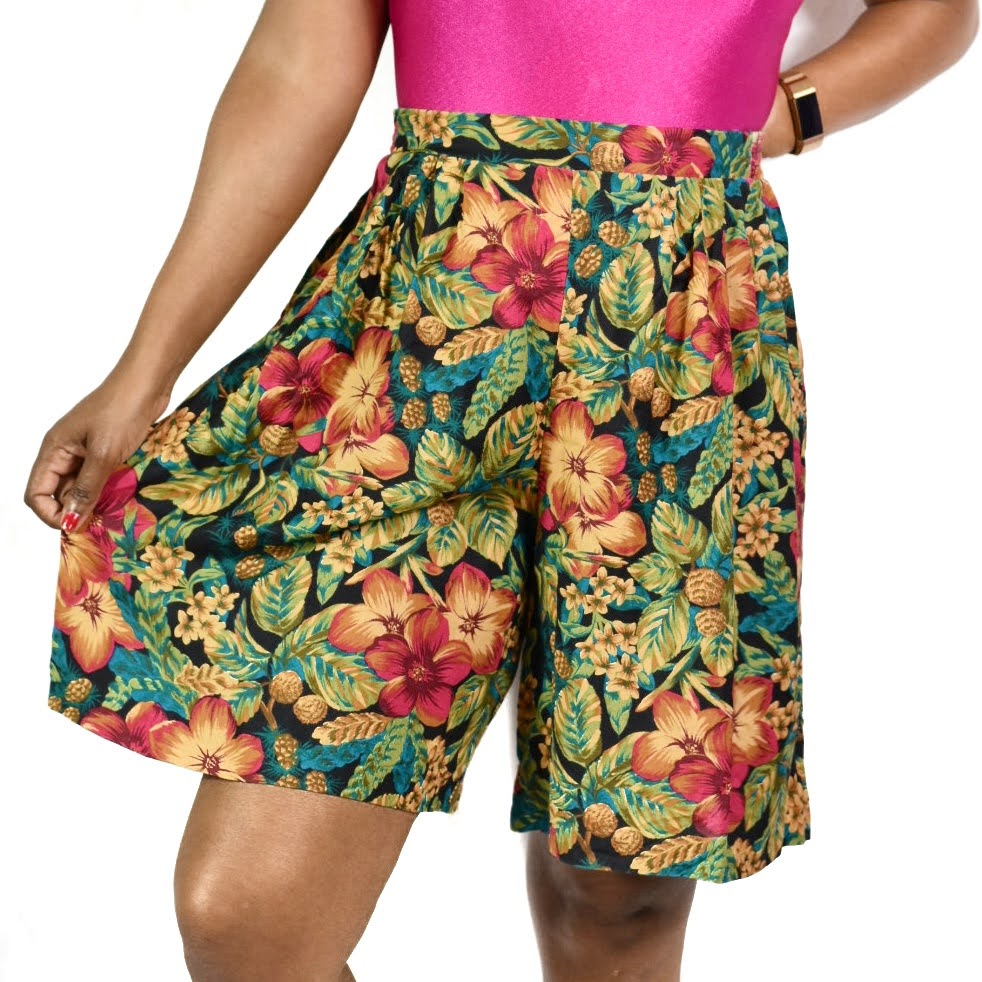 Vintage Sag Harbor Tropical Floral Shorts Size Small