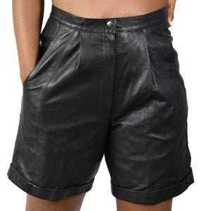 Vintage Leather Mom Shorts High Rise Pleated Size 4