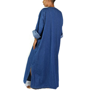 J Peterman Denim Caftan Dress Size XL