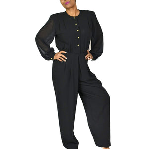 Vintage Liz Claiborne Black Jumpsuit Size Small