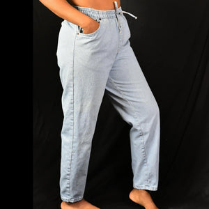 Vintage Mom Jeans Size Tapered Drawstring Waist Small