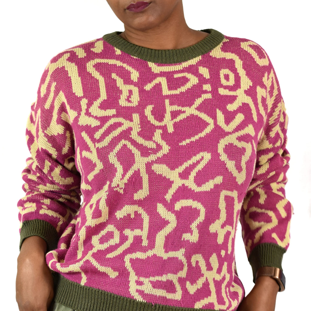 Vintage Esprit Animal Print Sweater Size Large