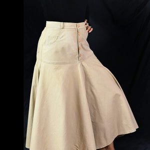 Vintage Khaki Skirt Safari Flare Cargo Utility Size 8