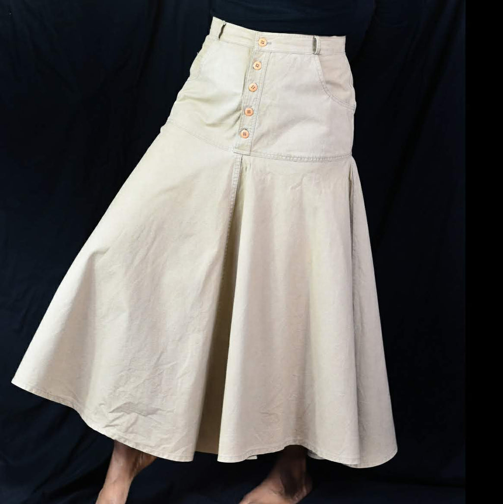 Vintage Khaki Skirt Safari Flare Cargo Utility Size 8
