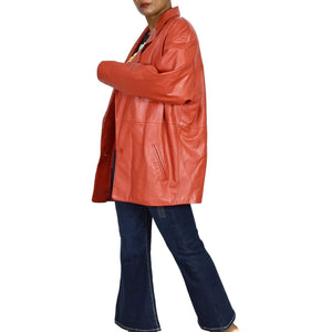Vintage 80s Toffs Red Leather Jacket Size Medium
