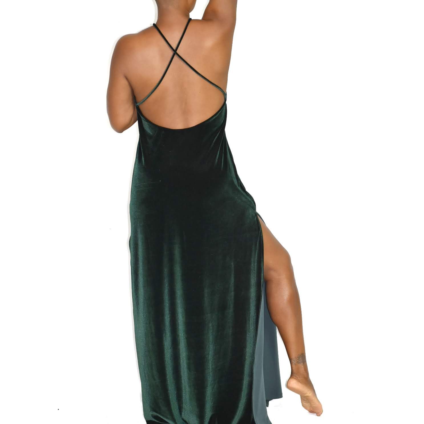 NBD In the Deep Green Velvet Dress Size XL