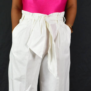 J. Crew Poplin Tie Waist White Pants Size 4