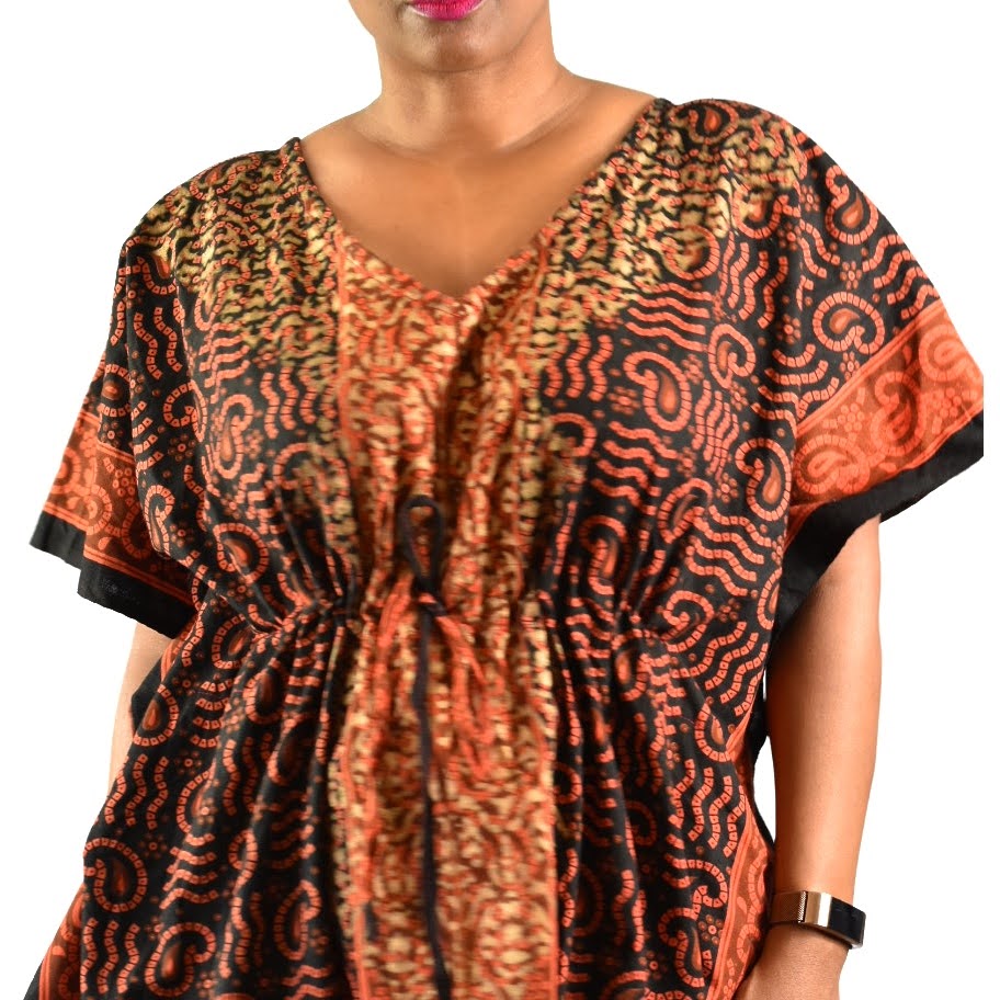 J Gee Batik Caftan Dress One Size