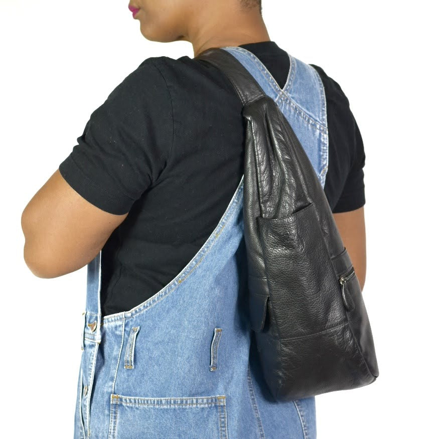 Ameribag Black Leather Backpack