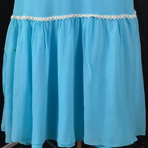 Vintage Blue Silk Prairie Dress Size XS
