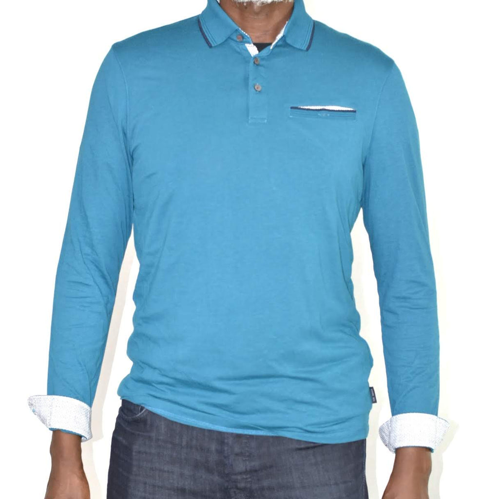 Ted Baker Loomie Blue Polo Shirt Size Medium Mens