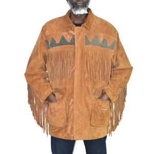 Vintage RoughPhase Suede Fringe Jacket Coat Size Large Mens