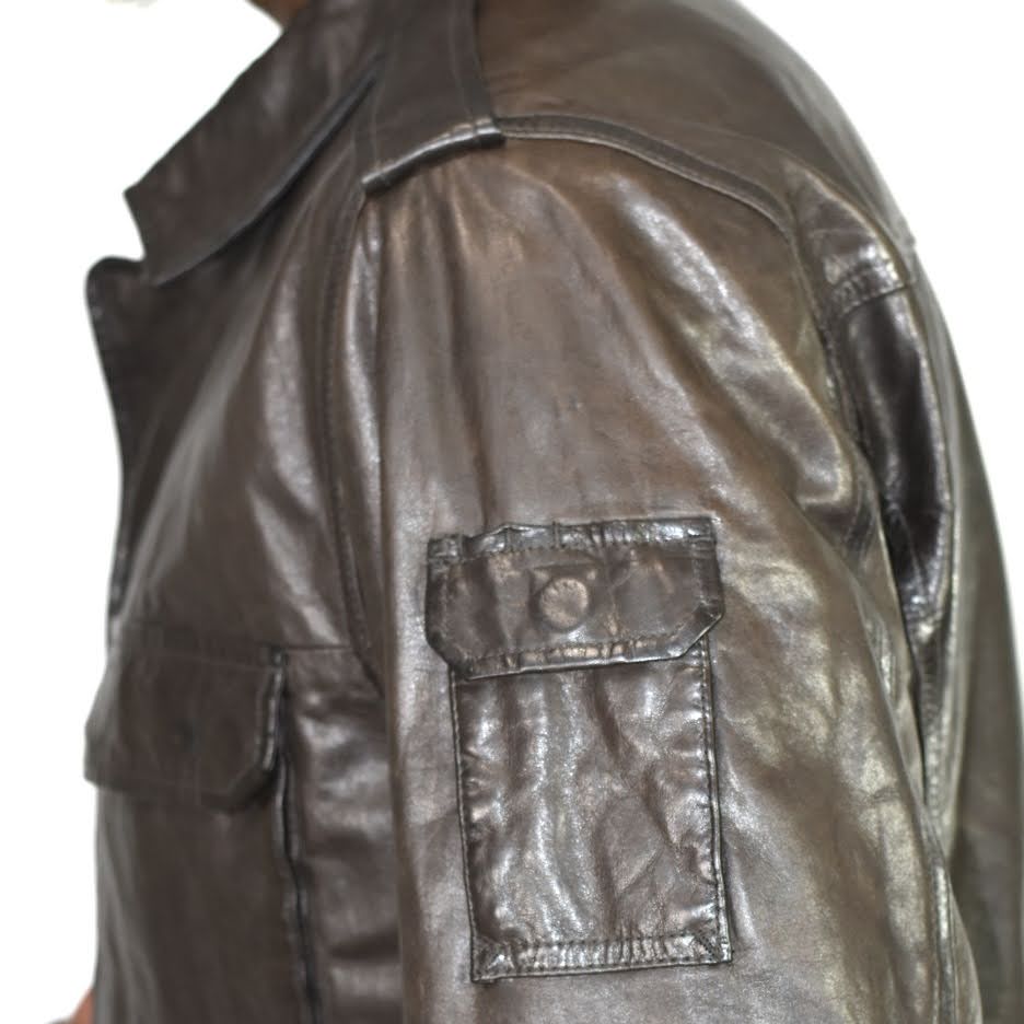 Vince CPO Leather Jacket Size XL Mens