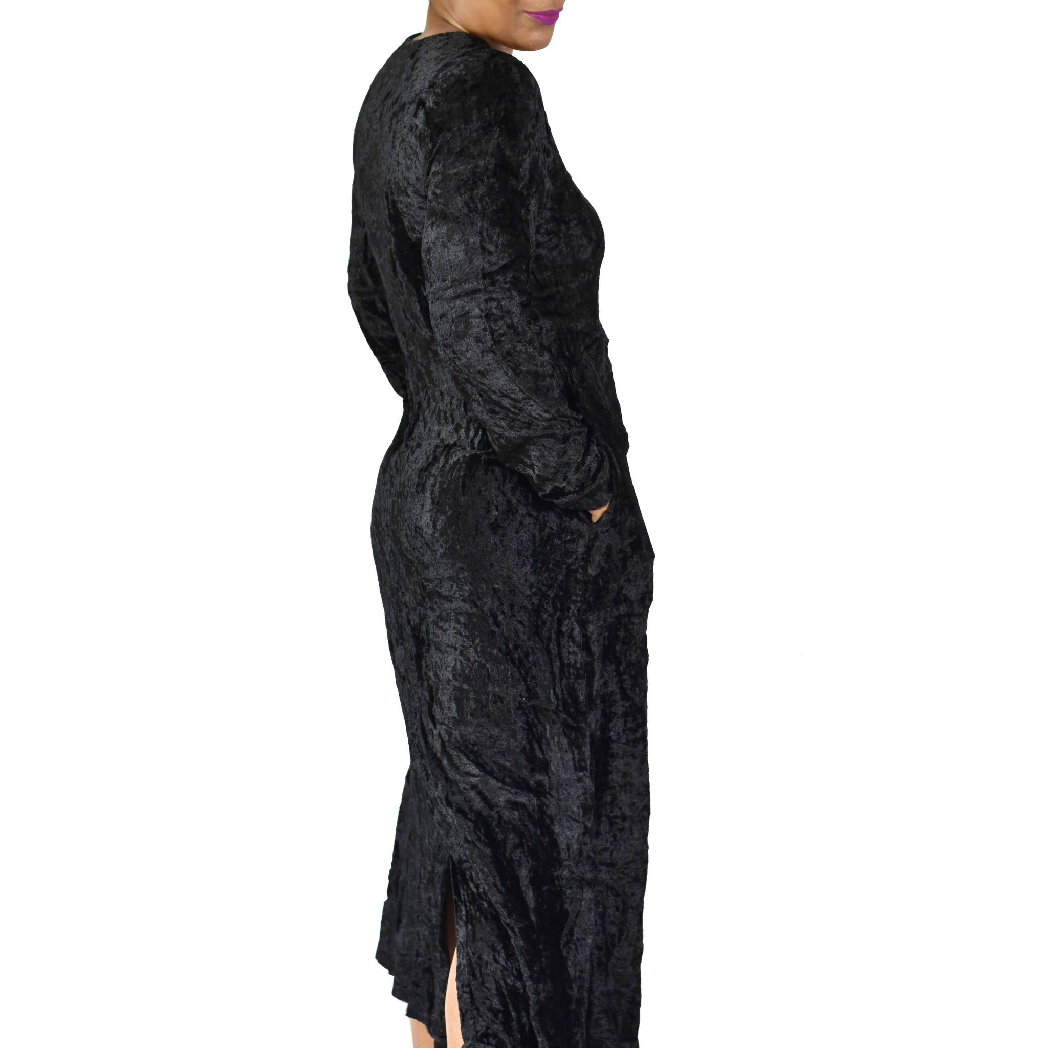 Vintage Adini Black Velvet Dress Size Small