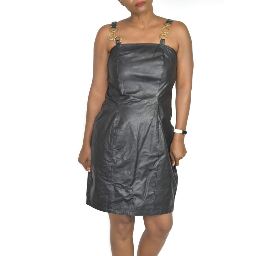 Vintage Spiegel Leather Dress Size 10 Medium