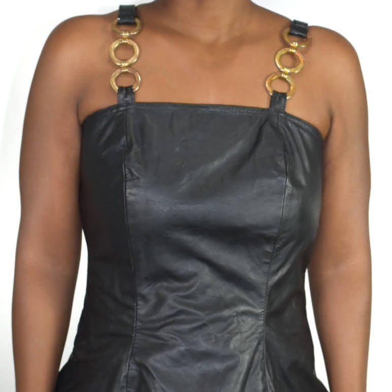 Vintage Spiegel Leather Dress Size 10 Medium