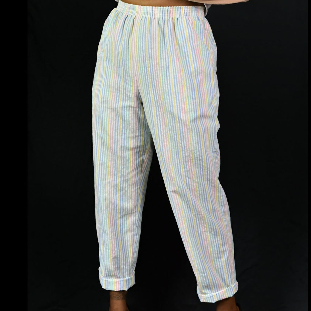 Vintage Alfred Dunner Pastel Seersucker Pants Size Small