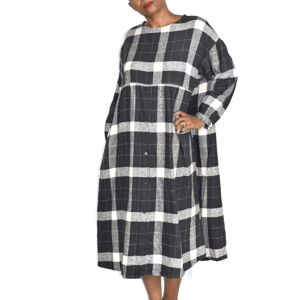 Samansa Mos2 Plaid Flannel Dress Free Size