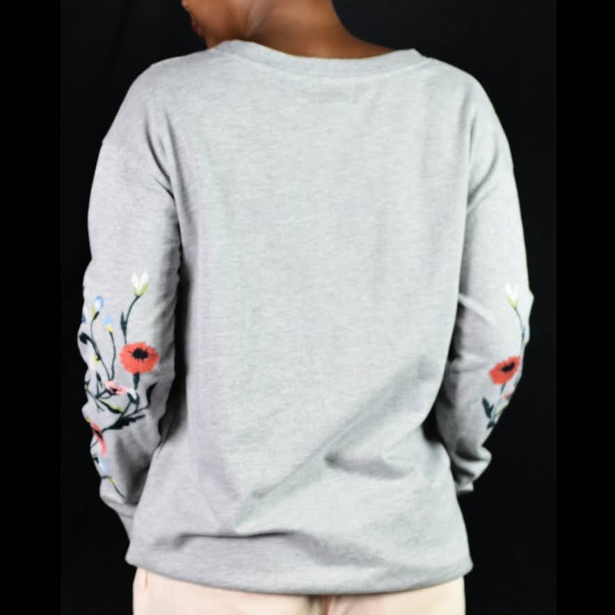Sundry Floral Embroidered Sweatshirt Size XS