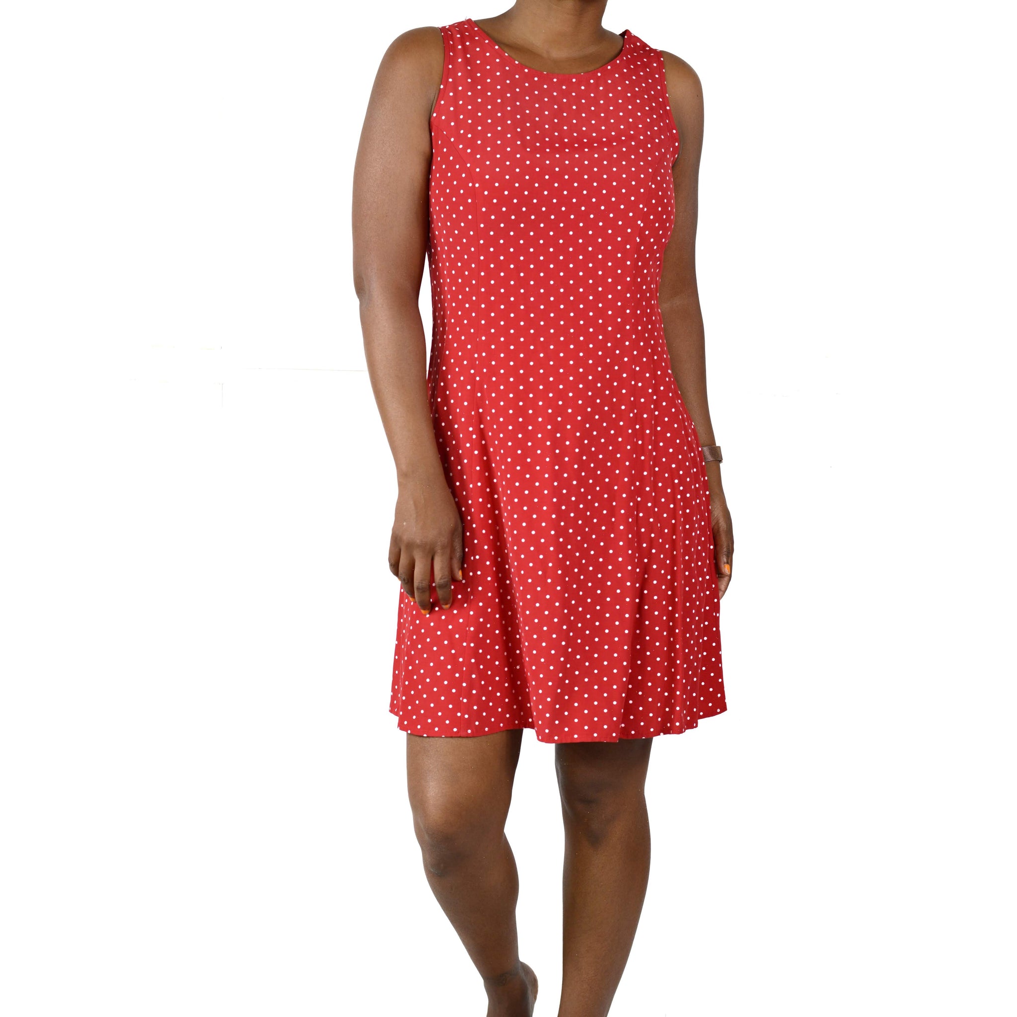 Vintage Corset Rayon Dress Kmart 90s Red Polka Dot Size Small New