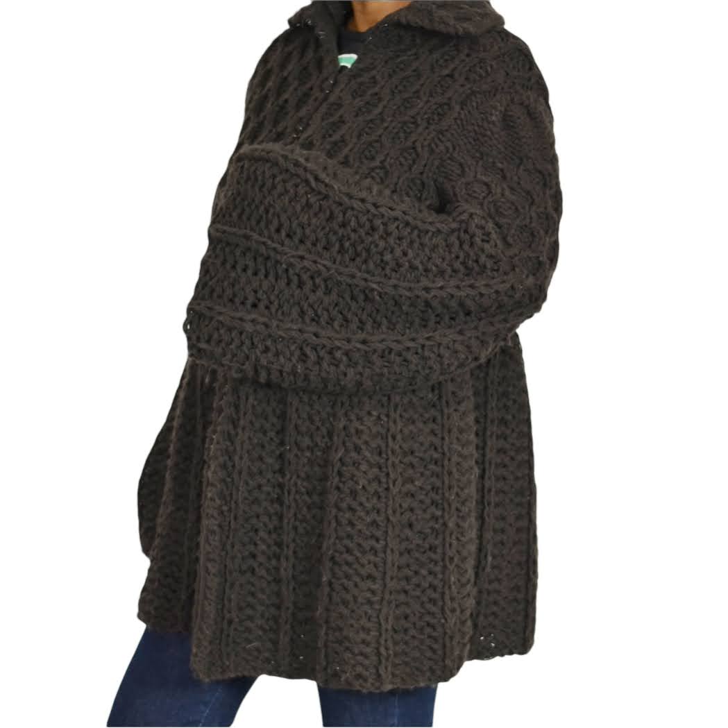 Vintage Express Handknit Sweater Coat Size Large