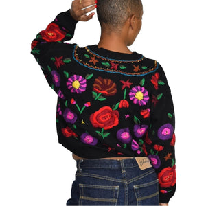 Vintage Floral Embroidered Sweater