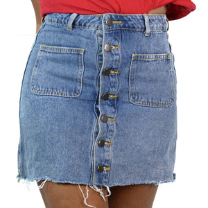 Newbury Kustom Button Front Jean Skirt Size Small