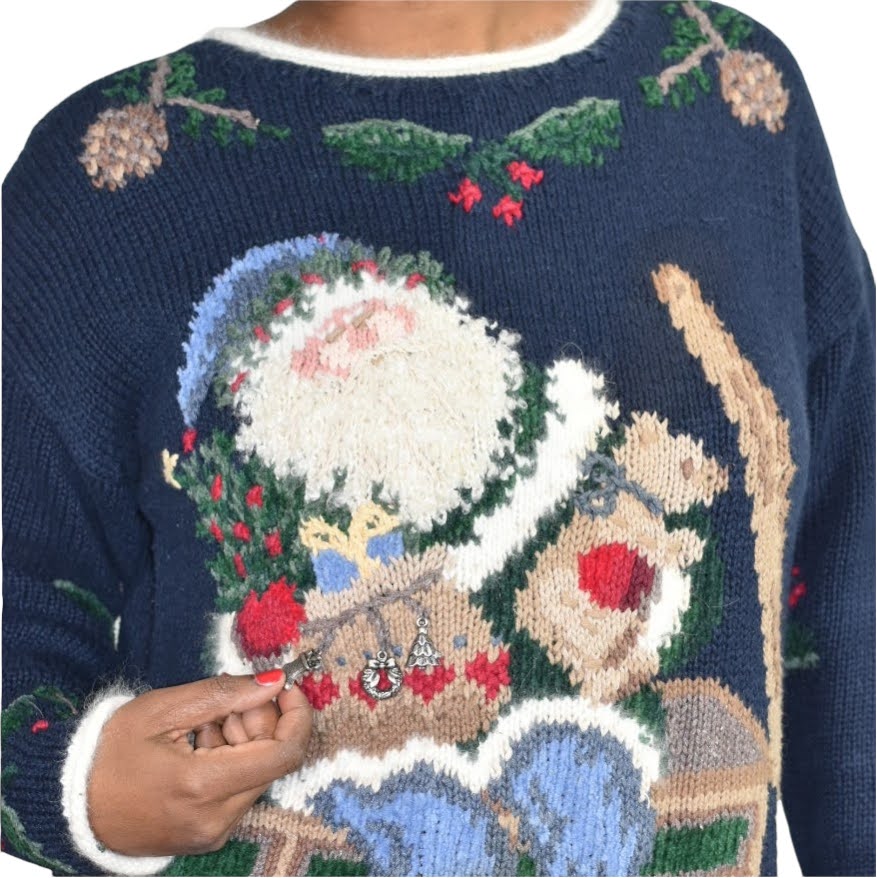 Vintage Northern Isles Handknit Christmas Sweater Size Large