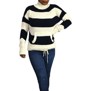 J Crew Front Pocket Rugby Stripe Sweater Size XS