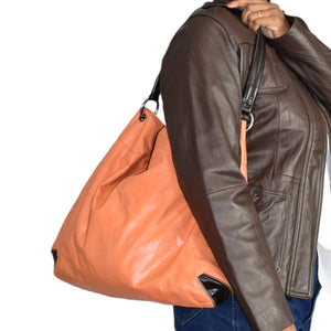 Latico Orange Leather Shoulder Bag