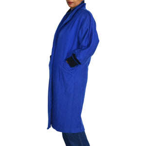 Vintage Electric Blue Wool Coat Size Small