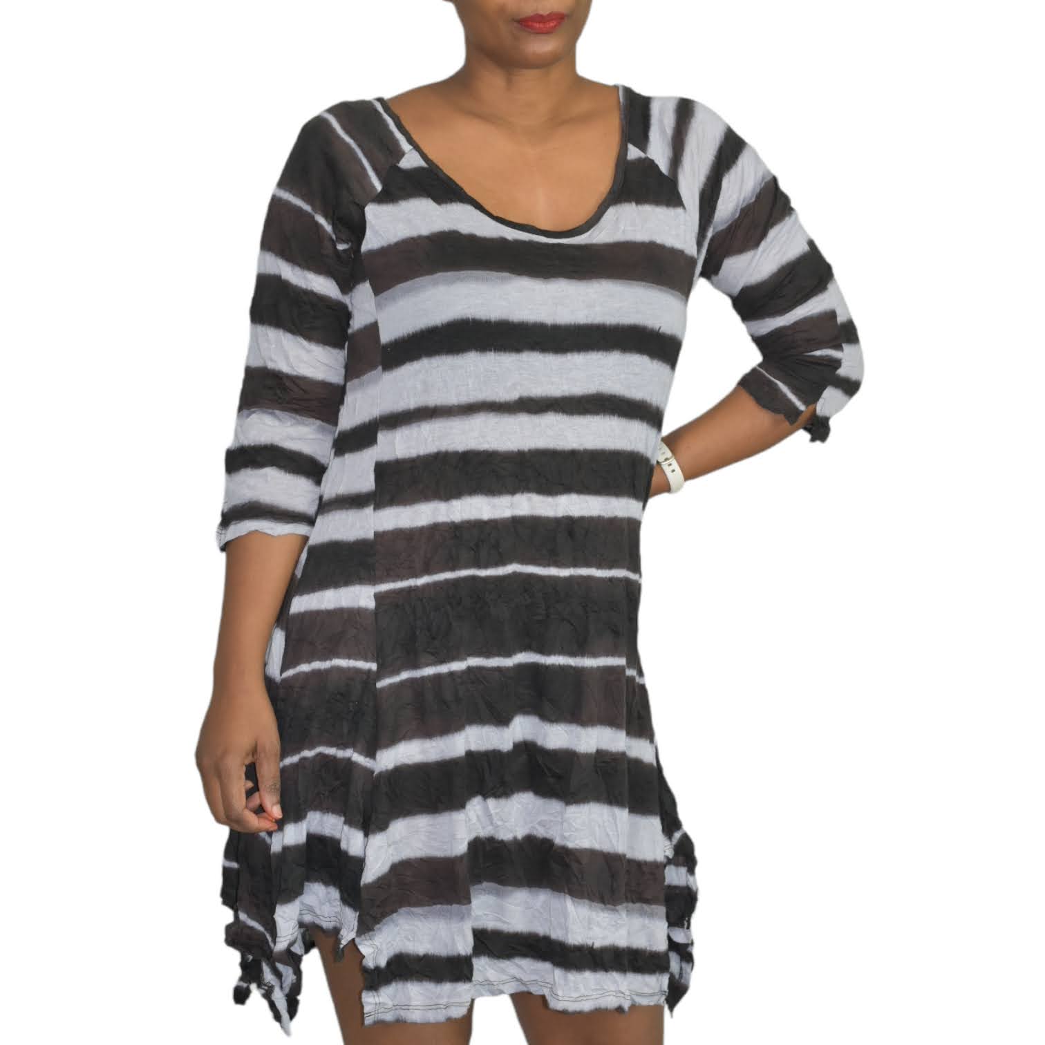 Lauren Vidal Striped Tunic Dress Size Medium
