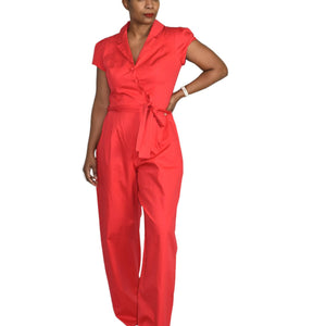 Gal Meets Glam Camille Straight Leg Jumpsuit Size 6