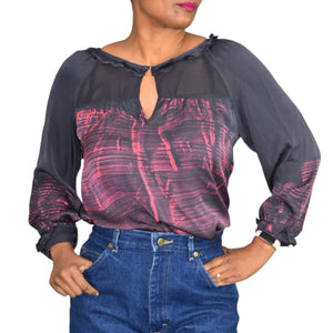 Gypsy 05 Silk Print Tunic Blouse Size XS