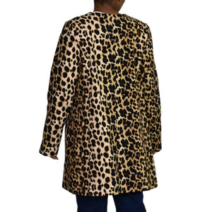 The Limited Leopard Print Collarless Coat Size Medium