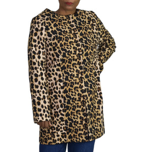 The Limited Leopard Print Collarless Coat Size Medium