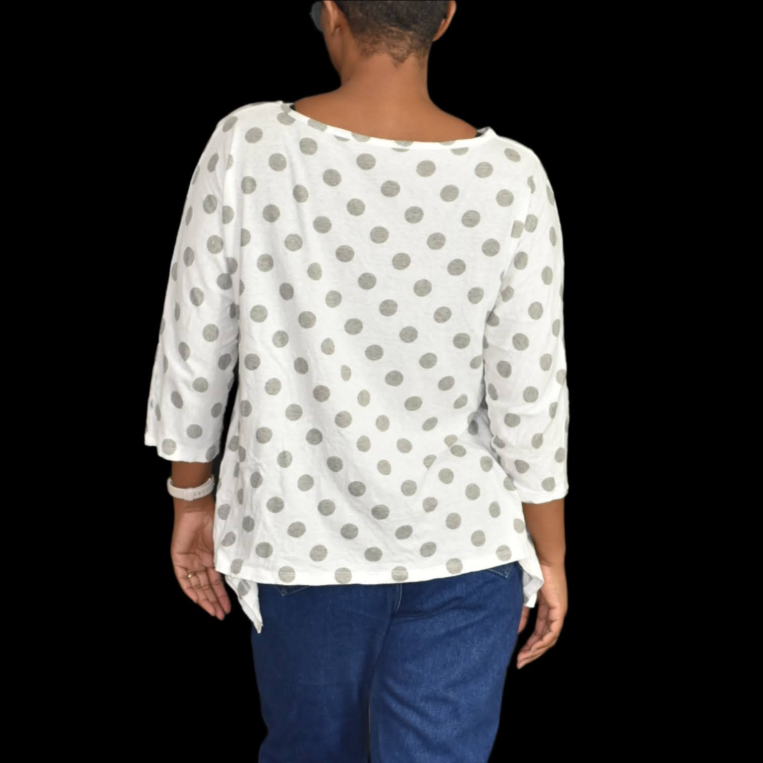 Babette Polka Dot Lagenlook Top Size Medium