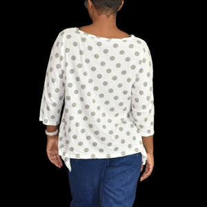 Babette Polka Dot Lagenlook Top Size Medium