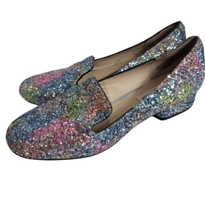 Steve Madden Jean Glitter Loafers Size 6