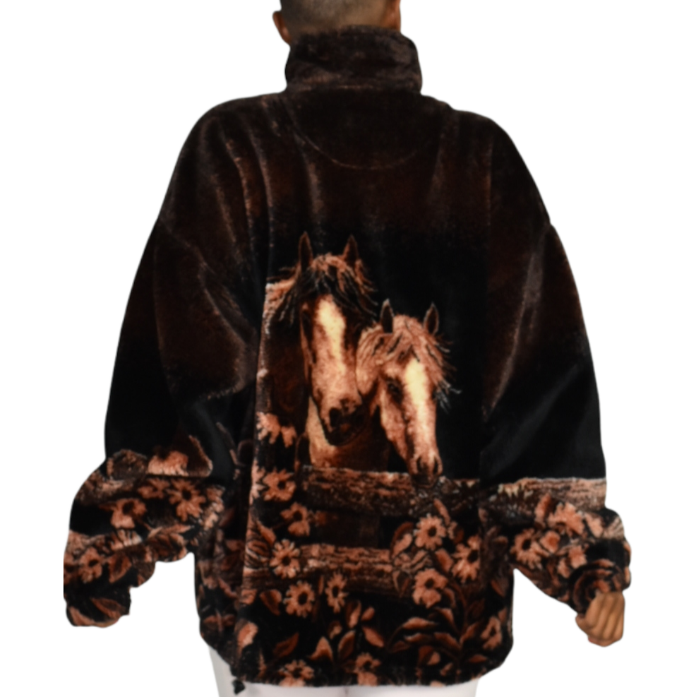 Bear Ridge Outfitters Horse Plush Fleece Jacket Size Large