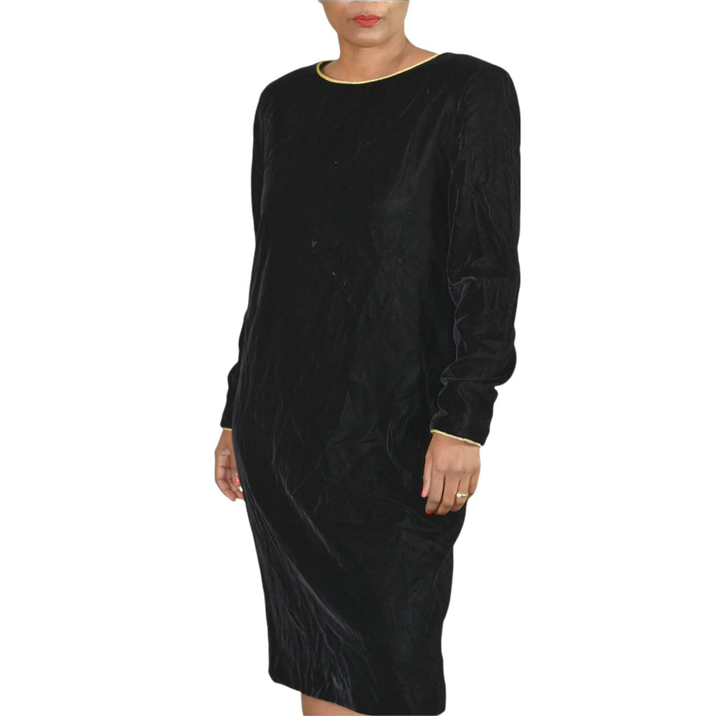 Vintage Brooks Brothers Black Velvet Dress Size 12