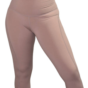 Glyder Pure Pocket Leggings Brown Neutral Sustainable Contoured High Waist Full Length Size Small