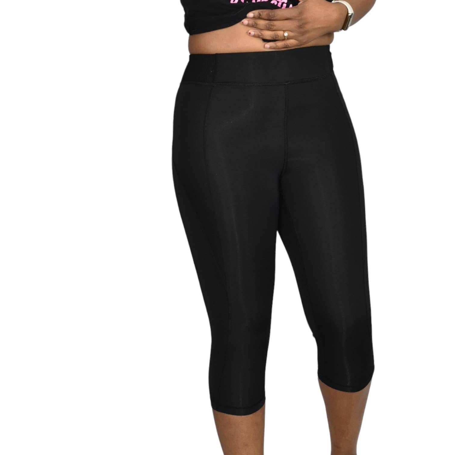 Ivy Park Capri Legging High Waist Black Sculptured Beyonce Activewear Size Small