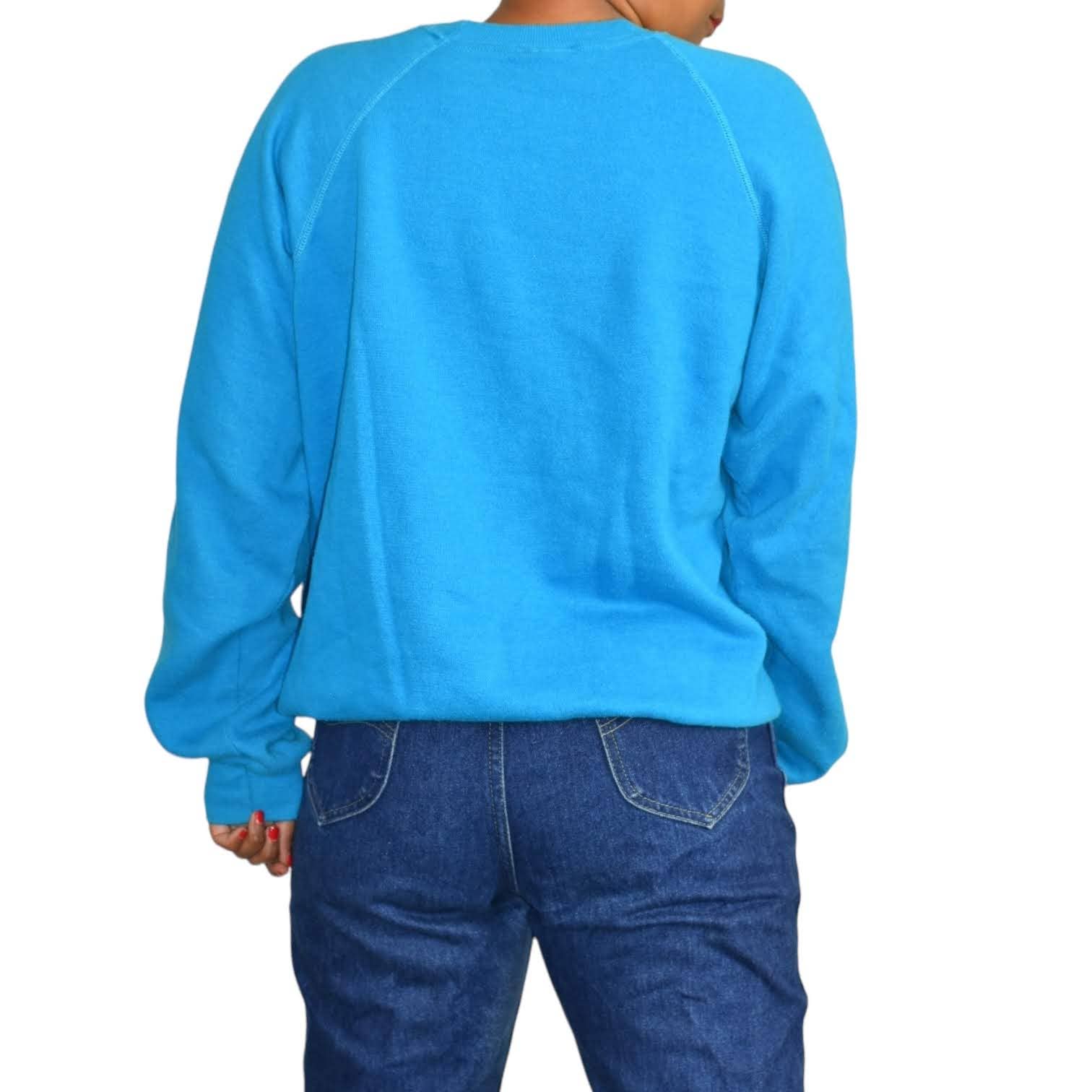 Vintage Hanes Graphic Sweatshirt Philip Lockard Art Painting Turquoise Blue Size XL